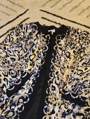 Joan Rivers Black and White Patterned Open Cardigan